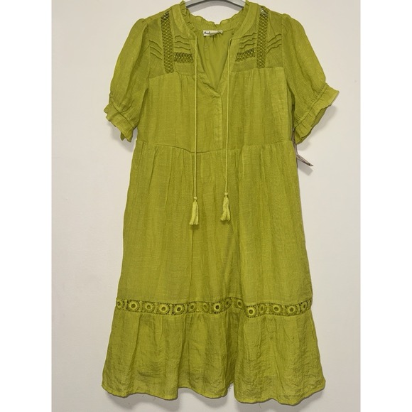 Indigo Rose lime green midi dress L(with imperfections) read description - Picture 6 of 16